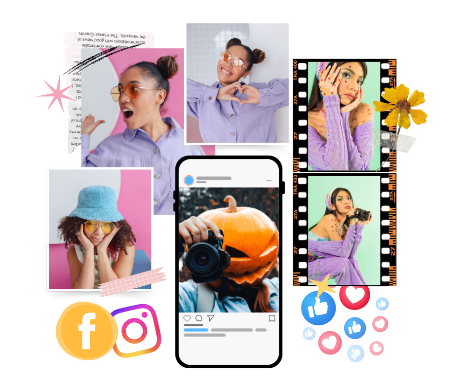 Cute selfie illustration