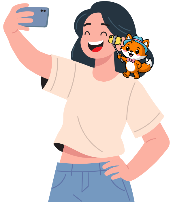 Cute selfie illustration